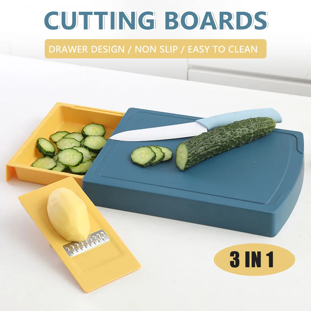Пластиковая разделочная доска 3 в 1 с выдвижным ящиком для овощей, бытовой ручной простой в приготовлении Лоток Без БФА JS22
Пластиковая разделочная доска 3 в 1 с выдвижным ящиком для овощей, бытовой ручной простой в приготовлении Лоток Без БФА JS22