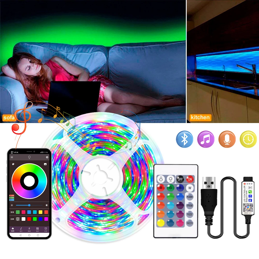 5m 10m 2835 IR Bluetooth RGB Led strip lights kitchen wedding decoration bedroom home decor TV usb light garden camping lights
5m 10m 2835 IR Bluetooth RGB Led strip lights kitchen wedding decoration bedroom home decor TV usb light garden camping lights