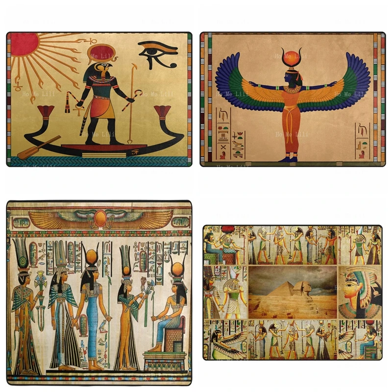 Retro Ancient Egyptian Culture Hieroglyphic Pyramid Great Sphinx Artwork Vintage Flannel Floor Rugs For Living Room Bedroom
Retro Ancient Egyptian Culture Hieroglyphic Pyramid Great Sphinx Artwork Vintage Flannel Floor Rugs For Living Room Bedroom