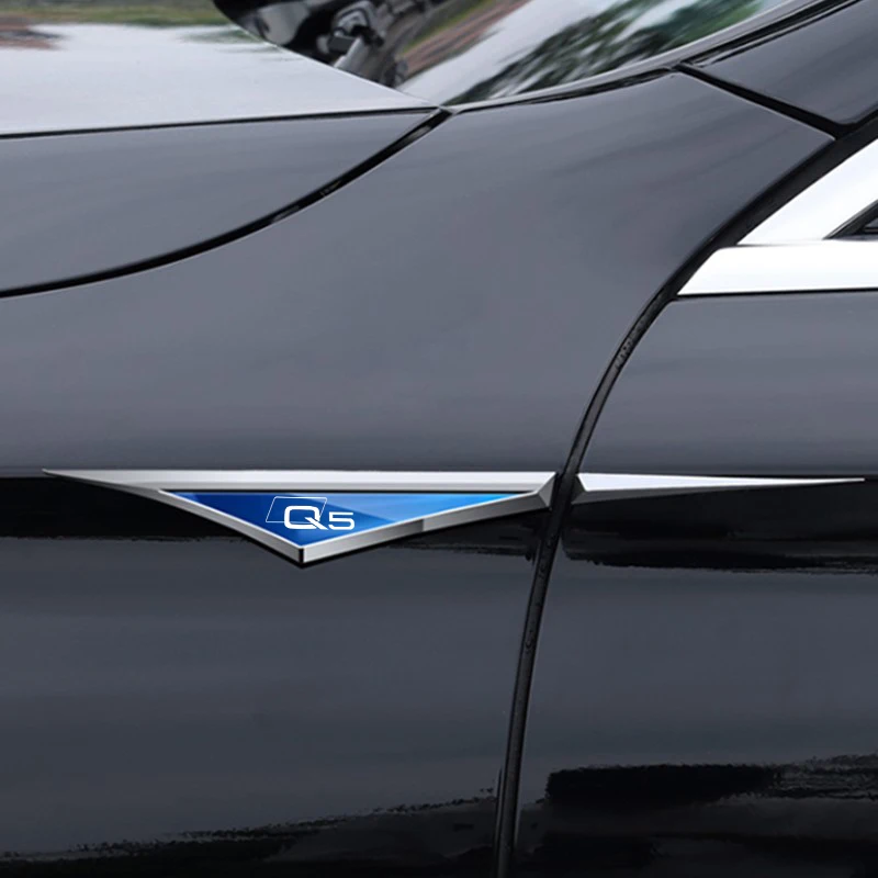 

2pcs/Set Car Fender Stainless Steel Sticker Decals Emblem Exterior Decorate for Audi Q5 car Accessories
