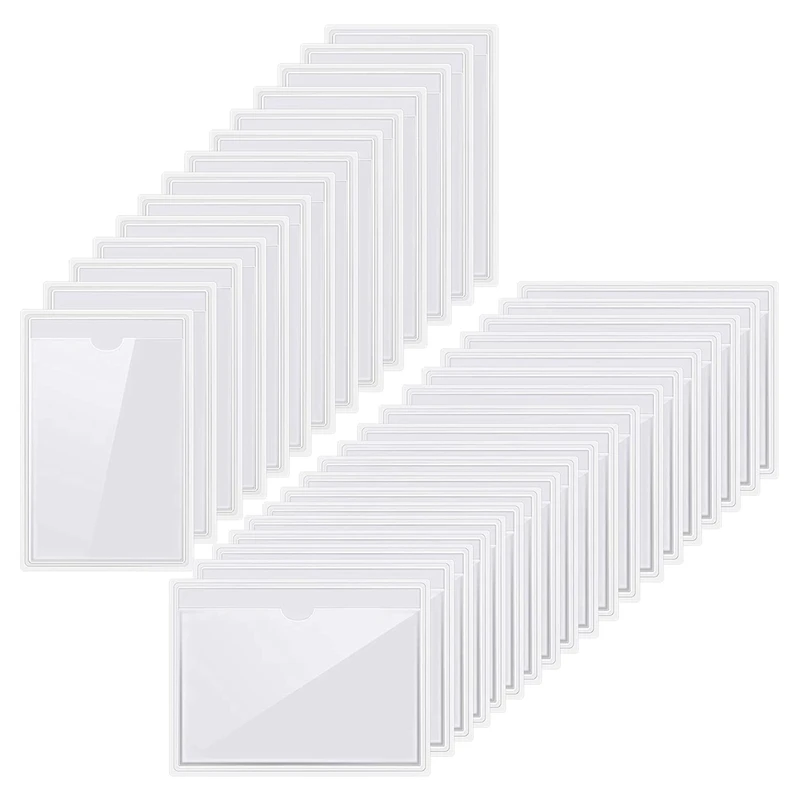 40PCS Index Card Holder, 2 Size Transparent Label Holders Are Suitable For Index Card Sorting, Book Card Pocket 
40PCS Index Card Holder, 2 Size Transparent Label Holders Are Suitable For Index Card Sorting, Book Card Pocket