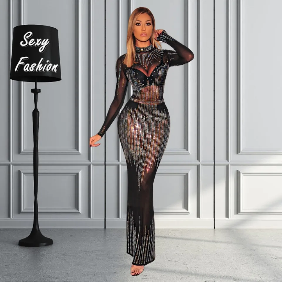 Женское платье с длинным рукавом, в сеточку 
Женское платье с длинным рукавом, в сеточку