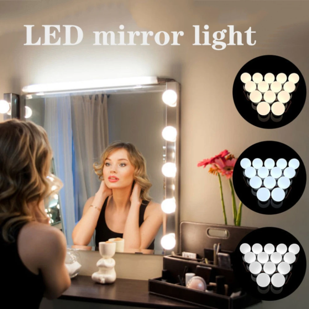 Led Touch 3 Modes Colors Makeup Mirror Light Dimming Vanity Dressing Table Lamp Bulb USB 12V Hollywood Make Up Mirror Wall Lamp
Led Touch 3 Modes Colors Makeup Mirror Light Dimming Vanity Dressing Table Lamp Bulb USB 12V Hollywood Make Up Mirror Wall Lamp