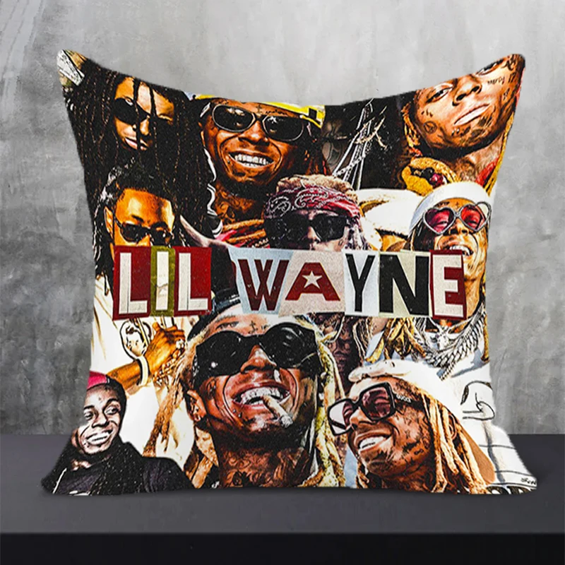 

Lil Wayne Pillowcase Double Sided Printing Pillow Covers Decorative Sofa Cushions Furniture Cushion Cover 45*45 Rapper Pillows