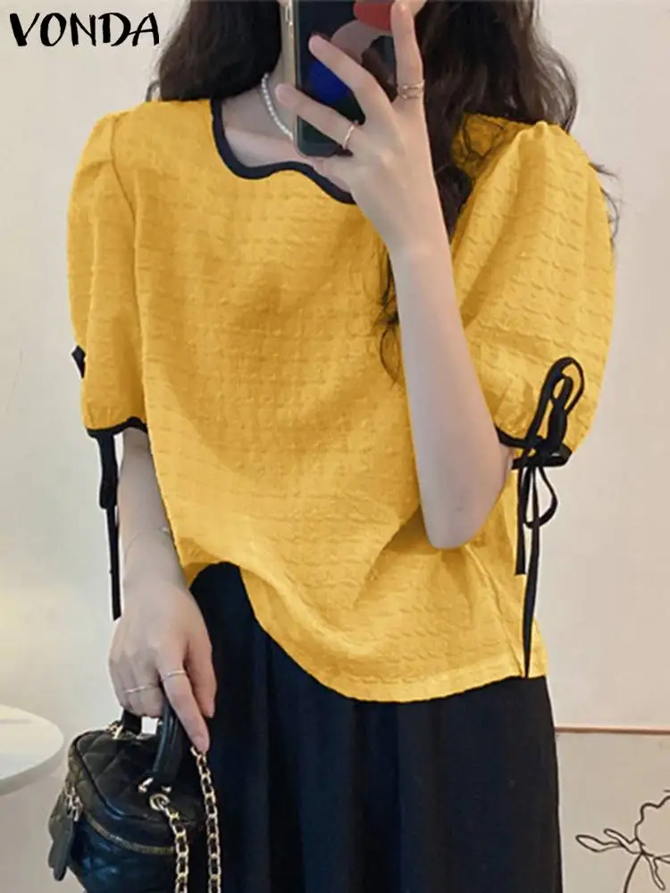 Sexy Solid Color Party Shirts Women Loose Shirts 2022 VONDA Fashion Vintage Short Sleeve Blouse Feminina Sexy Tops Oversized
Sexy Solid Color Party Shirts Women Loose Shirts 2022 VONDA Fashion Vintage Short Sleeve Blouse Feminina Sexy Tops Oversized