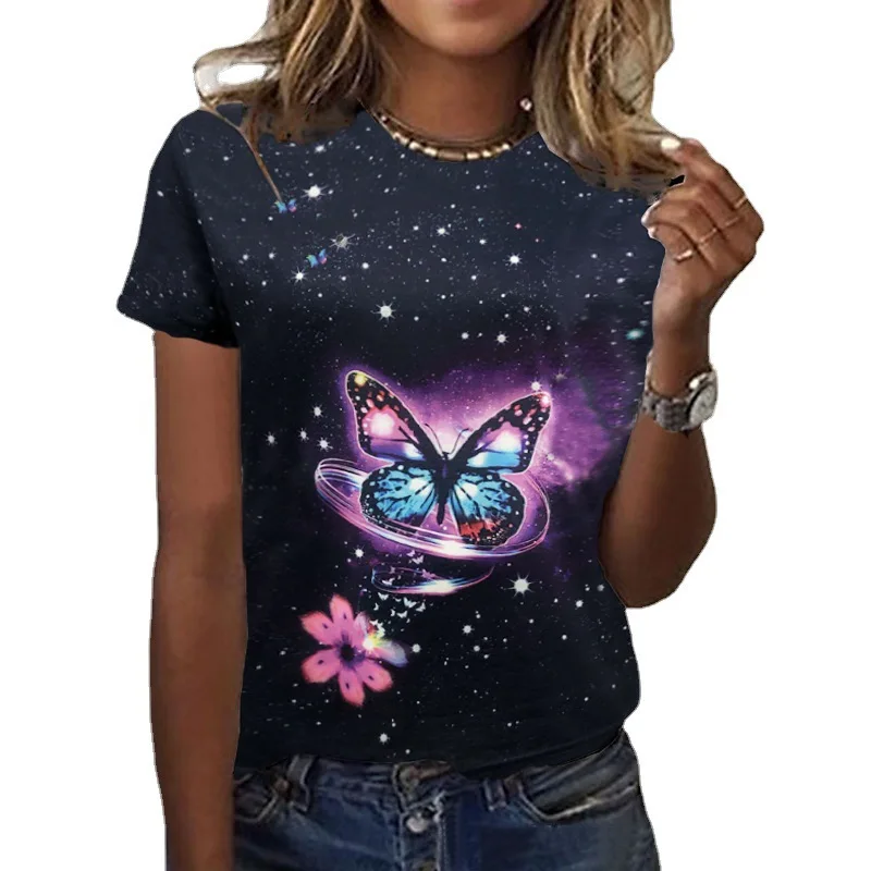 Summer New Fashion Women Butterflies Graphic T Shirts 3D Personality Trend Hip Hop Print T-shirt Short Sleeve T-shirts Top
Summer New Fashion Women Butterflies Graphic T Shirts 3D Personality Trend Hip Hop Print T-shirt Short Sleeve T-shirts Top
