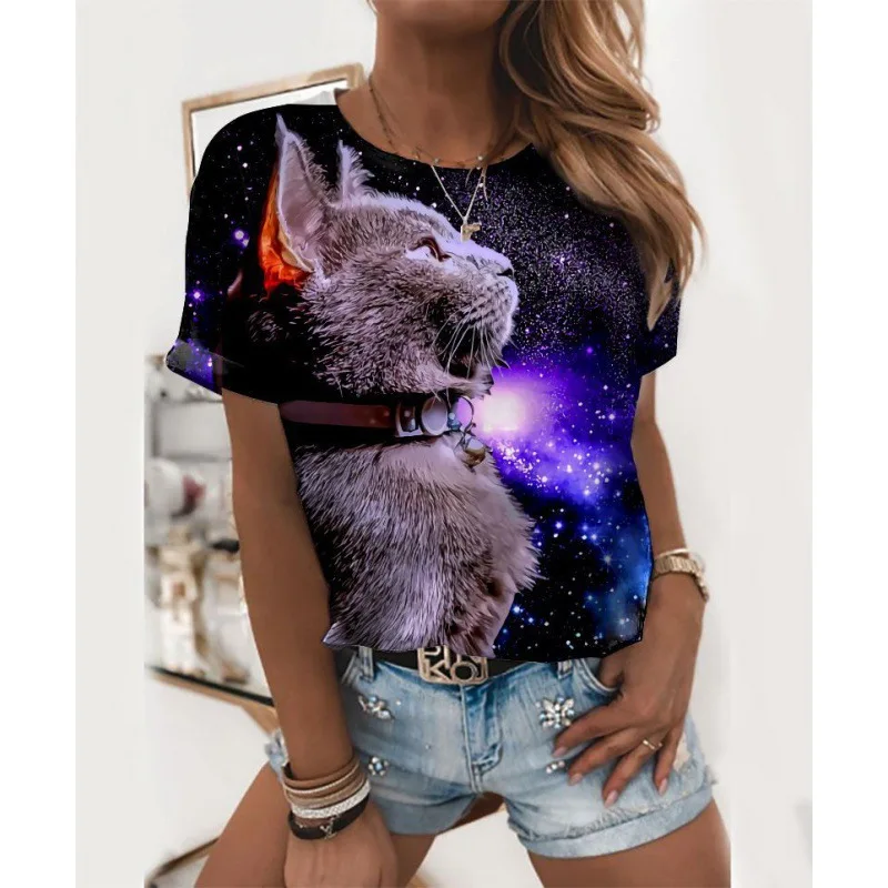 Fun Tops Animal Meow Kitty 3D Art 3D Printing Summer Ladies Fashion T-Shirts Short Sleeve Tops O-Neck Polyester
Fun Tops Animal Meow Kitty 3D Art 3D Printing Summer Ladies Fashion T-Shirts Short Sleeve Tops O-Neck Polyester