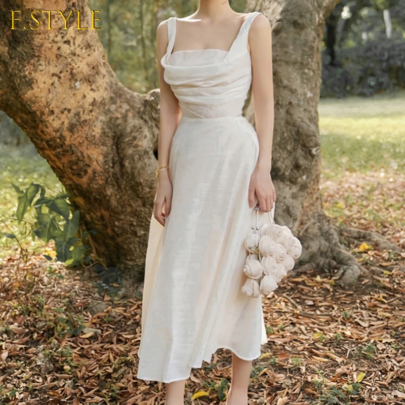 F GIRLS Vintage White Party Dress Women Sleeveless Strapped High Waisted Elegant Bodycon Dress Women Vacation Vestido 
F GIRLS Vintage White Party Dress Women Sleeveless Strapped High Waisted Elegant Bodycon Dress Women Vacation Vestido