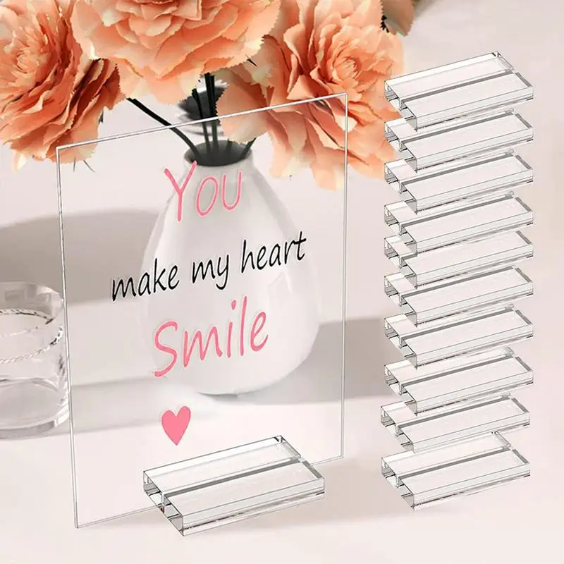 10 шт., акриловые держатели для вывесок, многоразовые
10 шт., акриловые держатели для вывесок, многоразовые