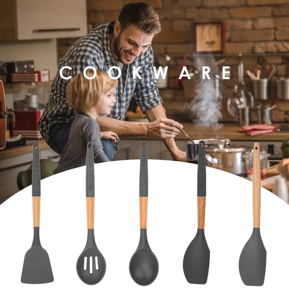 1Pc Silicone Kitchen Utensil with Beech Handle Spoon Spatula Pasta Server Whisk Ladle Strainer For Home Cooking BBQ Baking
1Pc Silicone Kitchen Utensil with Beech Handle Spoon Spatula Pasta Server Whisk Ladle Strainer For Home Cooking BBQ Baking