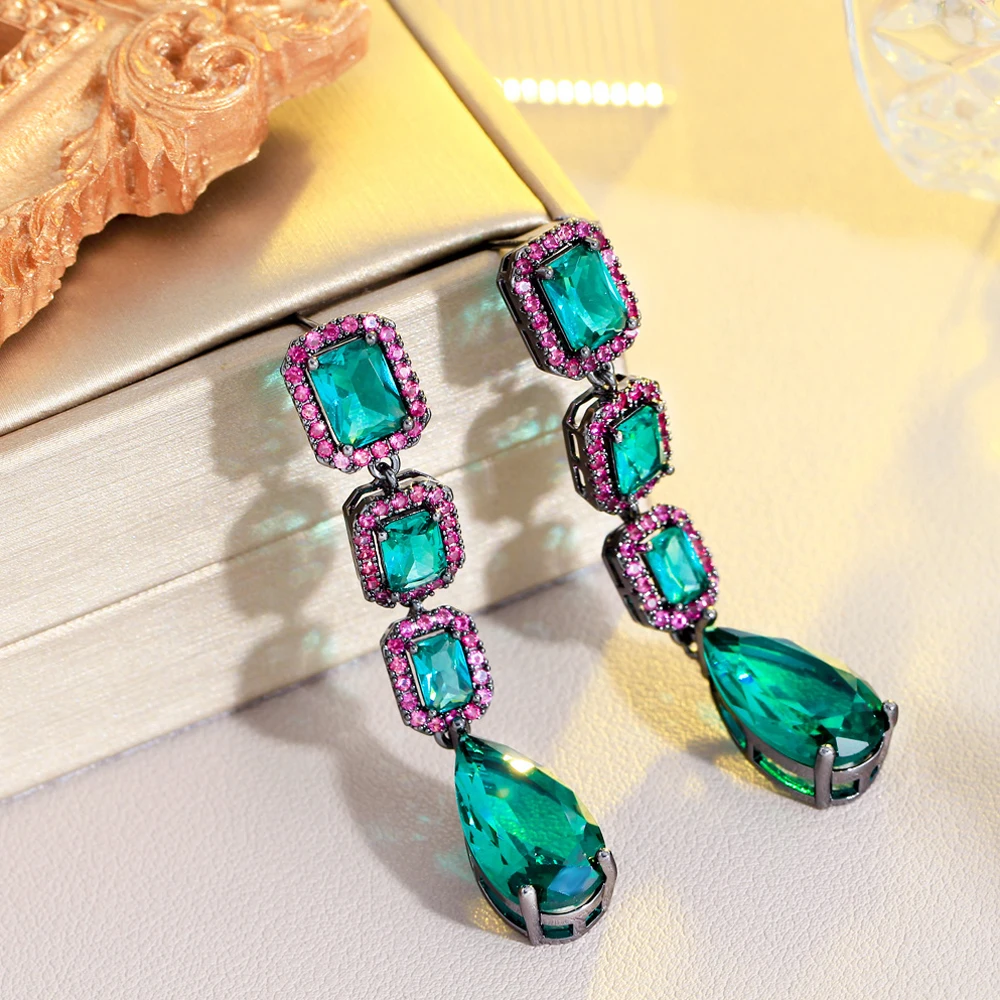 Женские длинные висячие серьги BeaQueen, винтажные геометрические серьги черного цвета с покрытием пистолетом, зеленые, красные, с фианитами, ю...
Женские длинные висячие серьги BeaQueen, винтажные геометрические серьги черного цвета с покрытием пистолетом, зеленые, красные, с фианитами, ю...