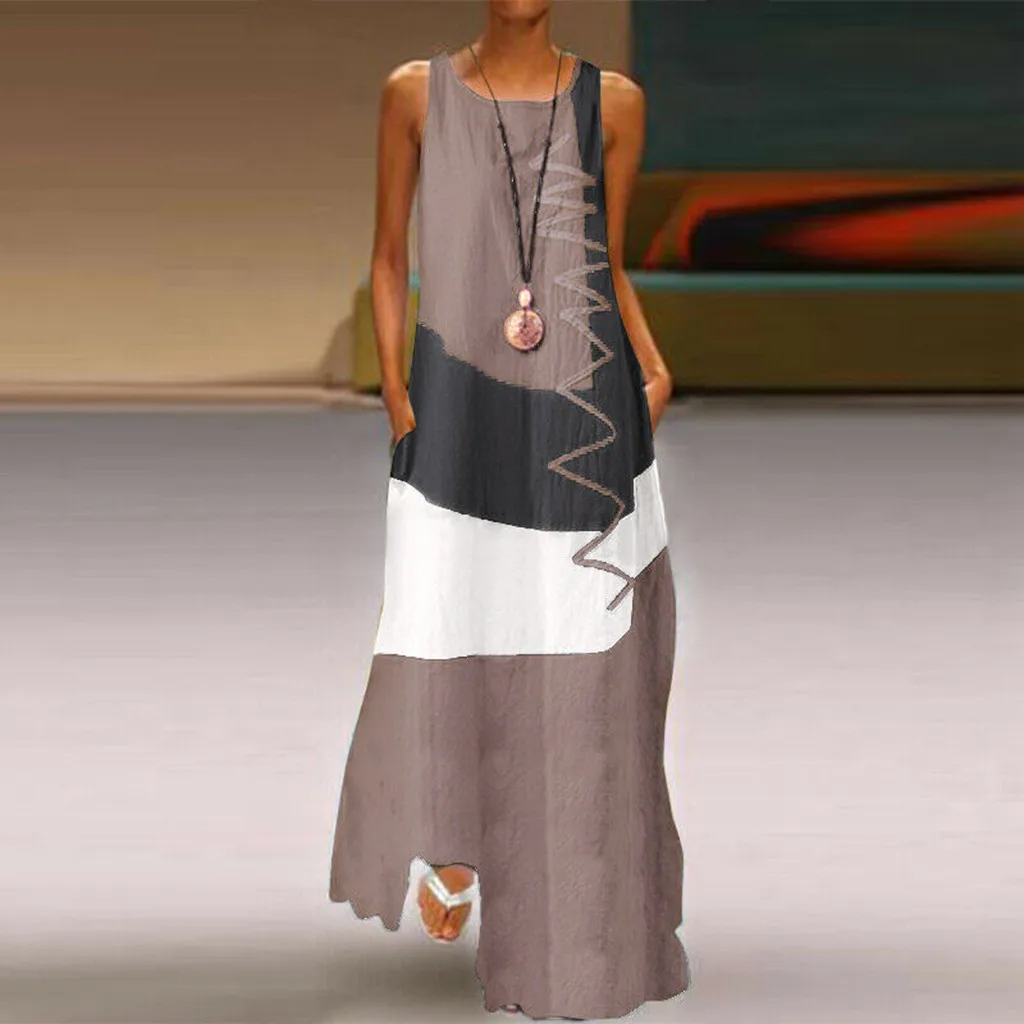 Women Daily Sleeveless Vintage Patchwork Bohemian O Neck Maxi Dress Casual Maxi Dress
Women Daily Sleeveless Vintage Patchwork Bohemian O Neck Maxi Dress Casual Maxi Dress