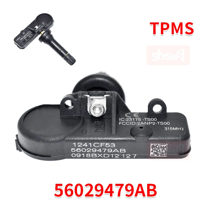 56029479AB датчик давления в шинах 315 МГц для Dodge Jeep заменить автомобильные детали на новые 1 шт.
56029479AB датчик давления в шинах 315 МГц для Dodge Jeep заменить автомобильные детали на новые 1 шт.
