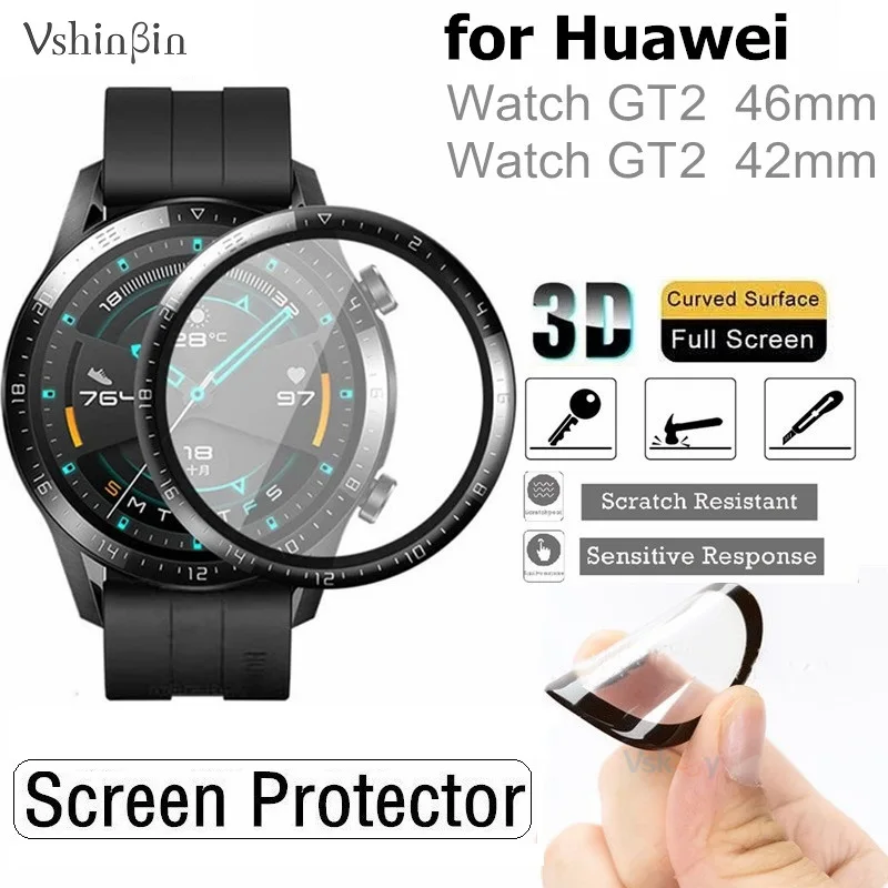 

2PCS 3D Soft Screen Protector for Huawei GT2 46mm Smart Watch Full Coverage Scratch-Proof Protective Film for GT 2 GT 2 42mm