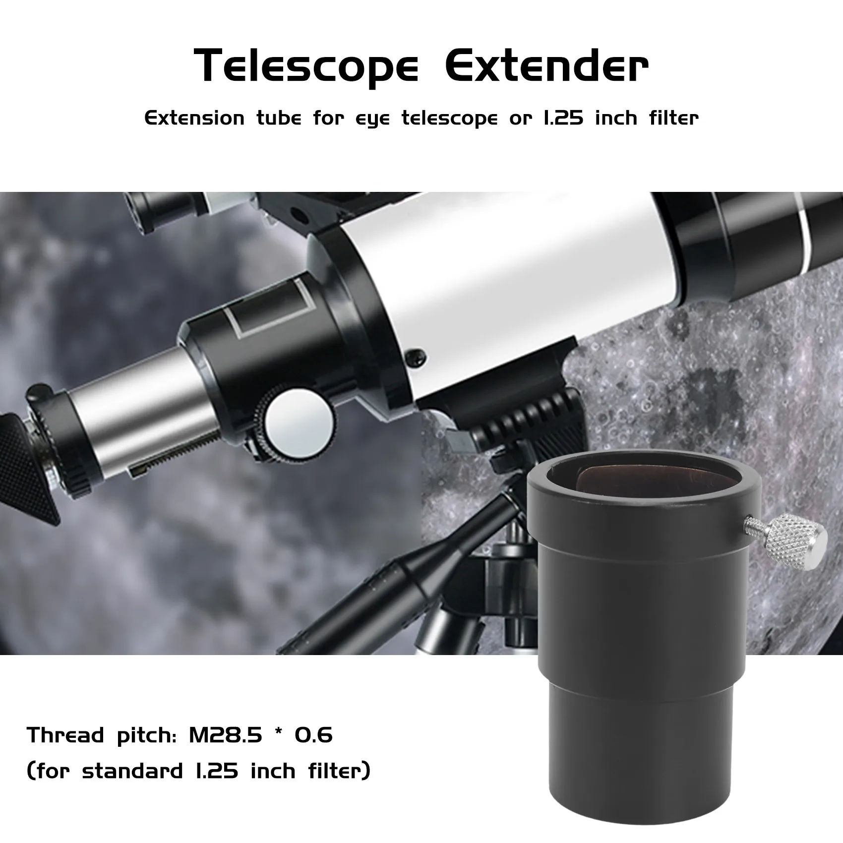1.25 inch Extension Tube for Astronomy Telescope Monocular Eyepiece with Brass Compression Ring
1.25 inch Extension Tube for Astronomy Telescope Monocular Eyepiece with Brass Compression Ring