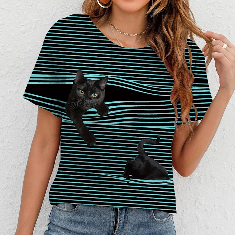Women 3D Print Cute Cat Harajuku T-shirt Female O-Neck Short Sleeve Casual Fashion Animal Clothing Lady Tee Top GraphicTshirts
Women 3D Print Cute Cat Harajuku T-shirt Female O-Neck Short Sleeve Casual Fashion Animal Clothing Lady Tee Top GraphicTshirts