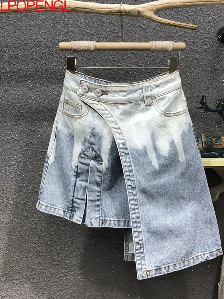 Юбка женская джинсовая Асимметричная с завышенной талией и асимметричным подолом 
Юбка женская джинсовая Асимметричная с завышенной талией и асимметричным подолом