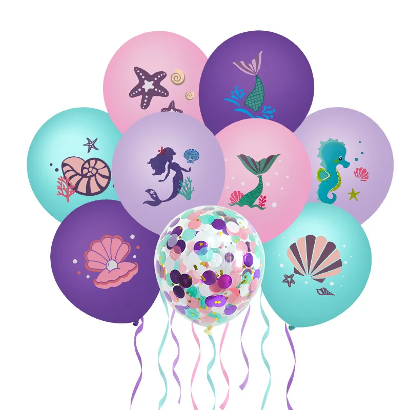 Mermaid Series Printed Latex Balloon, Birthday Party Scene Decoration, Sequins Seashell Conch Starfish Balloon,12inch,9pcs
Mermaid Series Printed Latex Balloon, Birthday Party Scene Decoration, Sequins Seashell Conch Starfish Balloon,12inch,9pcs