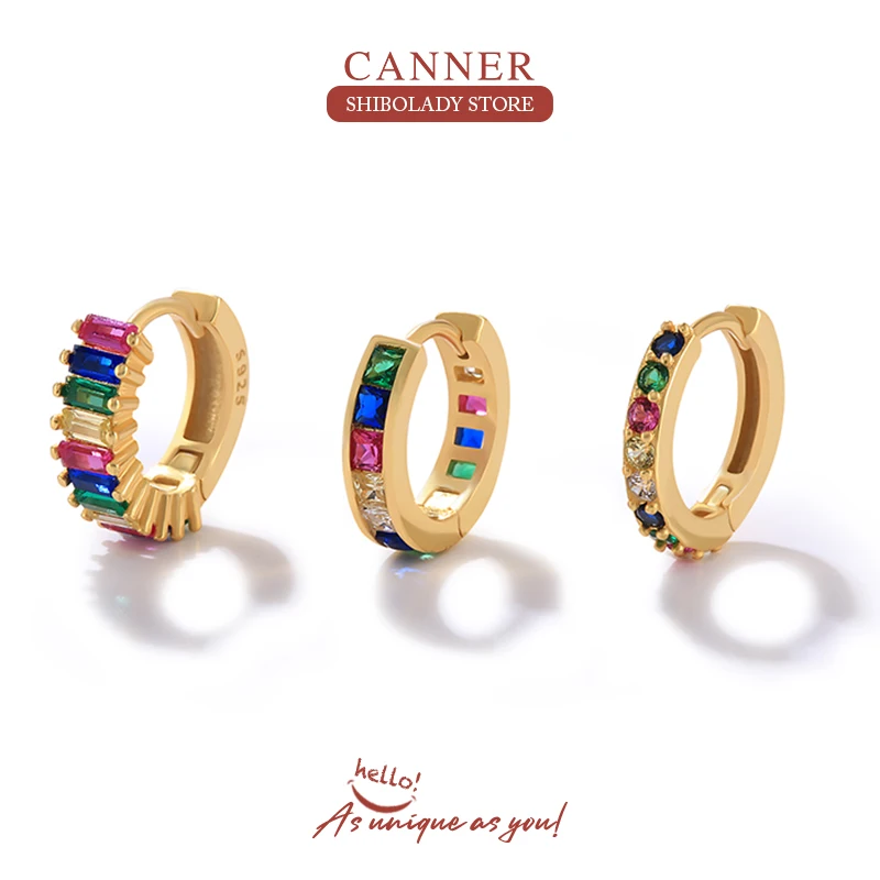

CANNER 3Pcs Set Colored Zircon Earrings Silver 925 Earring For Women Drop Earrings Ear Piercing Fine Jewelry 2022 Trend