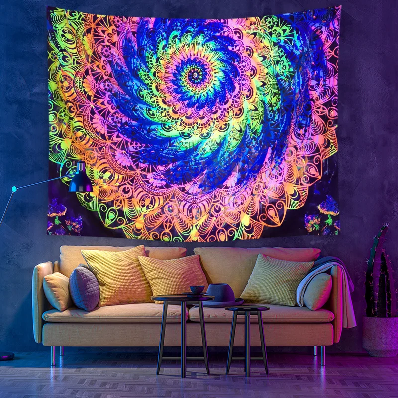 Blacklight Tapestry Trippy Mandala UV Reactive Wall Hanging Room Decor Glow In The Dark Home Bedroom Aesthetic Yoga Meditation
Blacklight Tapestry Trippy Mandala UV Reactive Wall Hanging Room Decor Glow In The Dark Home Bedroom Aesthetic Yoga Meditation