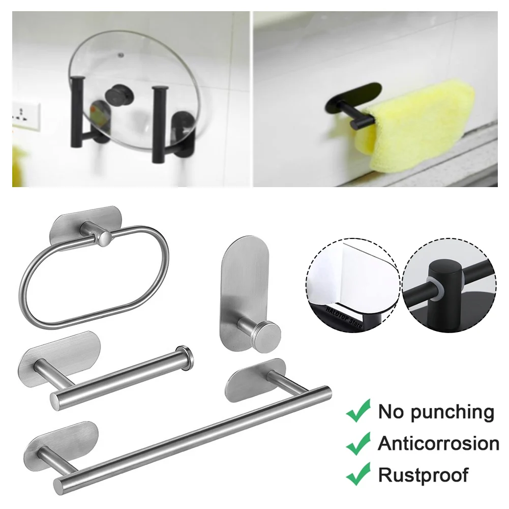 universal Self Adhesive Toilet Paper Roll Holder Towel Rack Wall Mount Stainless Steel Towel Ring Robe Hanger for Bathroom
universal Self Adhesive Toilet Paper Roll Holder Towel Rack Wall Mount Stainless Steel Towel Ring Robe Hanger for Bathroom