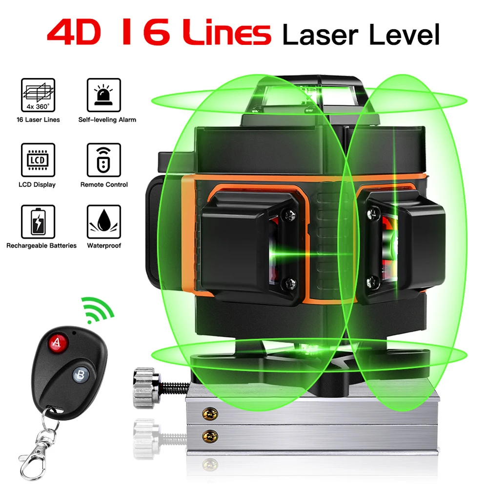 16 Lines 4D Laser Level Level Self-Leveling 360 Horizontal And Vertical Cross Super Powerful Green Laser Level 
16 Lines 4D Laser Level Level Self-Leveling 360 Horizontal And Vertical Cross Super Powerful Green Laser Level