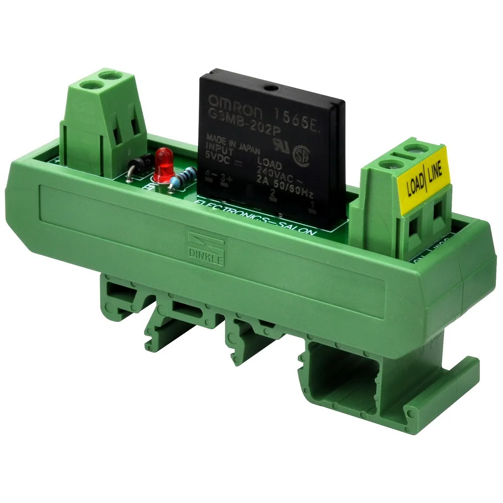 ELECTRONICS-SALON DC 5V Slim DIN Rail Mount 2Amp AC Solid State Relay Interface Module, G3MB-202P 5VDC.
ELECTRONICS-SALON DC 5V Slim DIN Rail Mount 2Amp AC Solid State Relay Interface Module, G3MB-202P 5VDC.