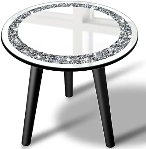 Coffee Table for Living Room Round 20" W x 20" D x 20.5" H Glam Crystal Crushed Bling Mirror Side Table , Accent Mo
Coffee Table for Living Room Round 20" W x 20" D x 20.5" H Glam Crystal Crushed Bling Mirror Side Table , Accent Mo