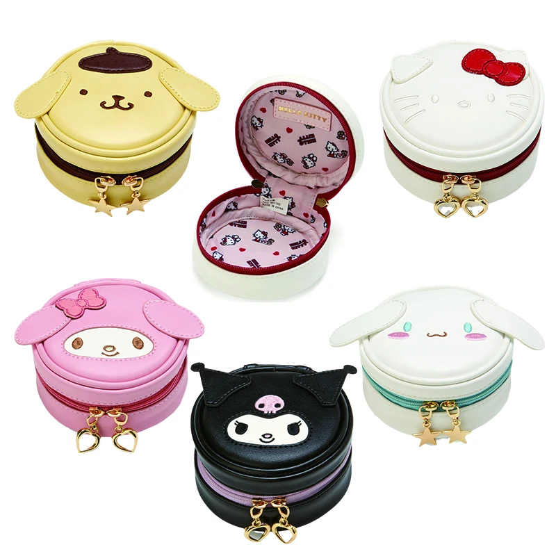 

Sanrio Cosmetic Bag Kuromi Jewelry Box Mymelody Storage Box Cinnamorol Onpompurin Hello Kitty Headphone Bag Coin Purse Gift