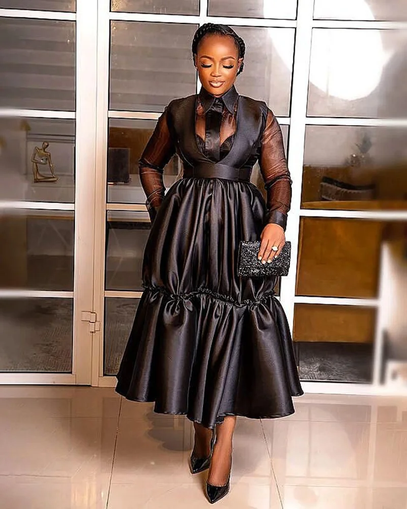 Women's Dresses 2022 New Solid Suit Collar Mesh Long Sleeve Temperament Middle Waist Large Swing Long Dress Female clothing
Women's Dresses 2022 New Solid Suit Collar Mesh Long Sleeve Temperament Middle Waist Large Swing Long Dress Female clothing