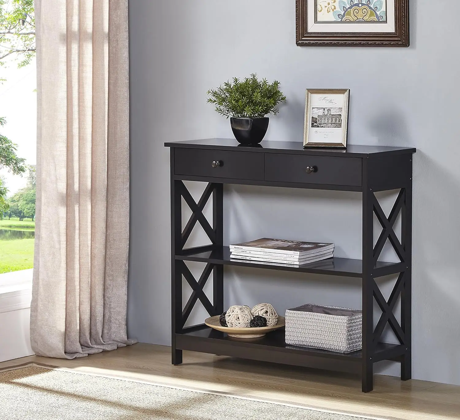 Finish 3-Tier Console Sofa Entry Table with Shelf/Two Drawers Linlamlim pillow cover
Finish 3-Tier Console Sofa Entry Table with Shelf/Two Drawers Linlamlim pillow cover