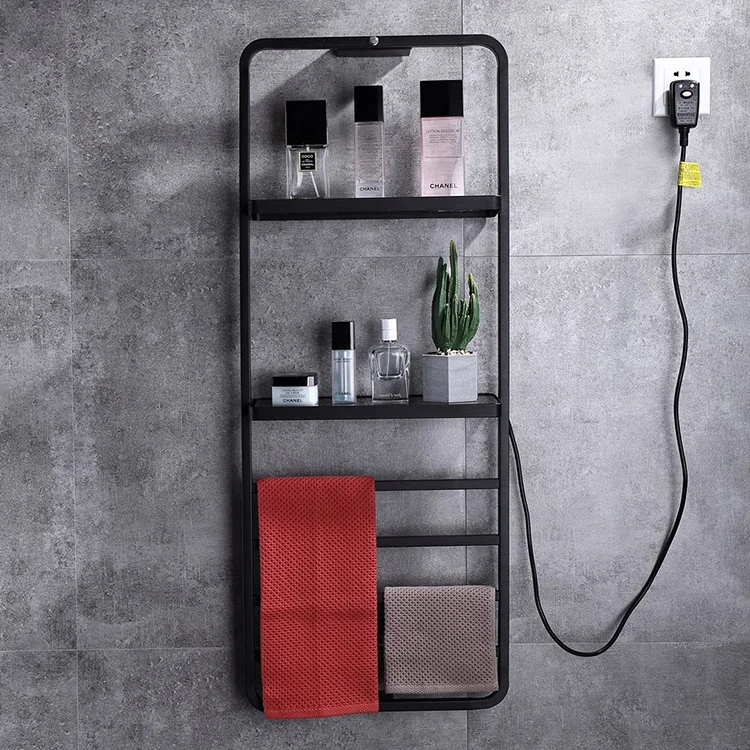 WANFAN 9008H Contemporary Heating Towel Rack With Double Storage Shelf SUS304 Black Electric Towel Rack
WANFAN 9008H Contemporary Heating Towel Rack With Double Storage Shelf SUS304 Black Electric Towel Rack