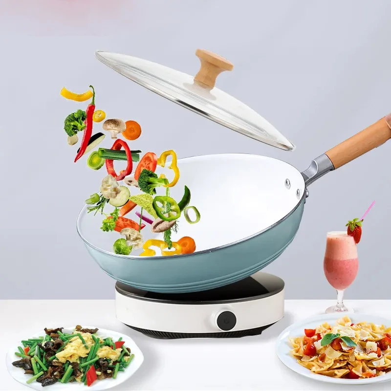 Frying Pan Ceramic Non-stick Pan Less Oily Smoke Cooking Pot Induction Cooker Pan Gas Stove Universal
Frying Pan Ceramic Non-stick Pan Less Oily Smoke Cooking Pot Induction Cooker Pan Gas Stove Universal