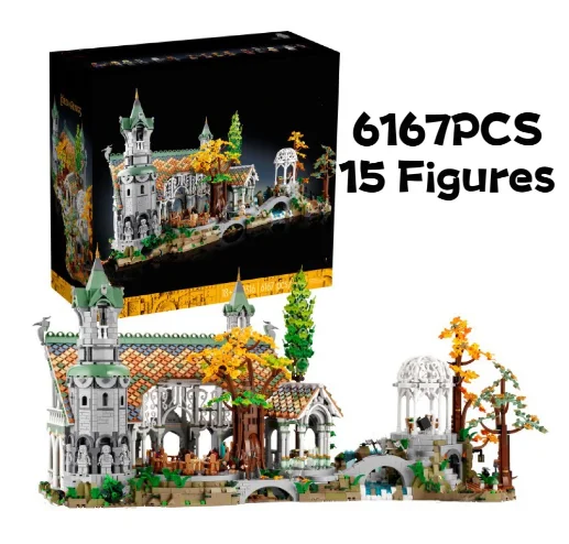 6167Pcs Creative Expert Icons Movie Lorded of Rings Rivendell Castle Model Building Blocks Brick 10316 Street View Toys
6167Pcs Creative Expert Icons Movie Lorded of Rings Rivendell Castle Model Building Blocks Brick 10316 Street View Toys