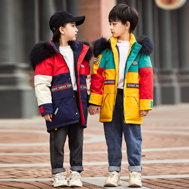 -30Degrees winter new children' winter clothes Large size windproof thick coat for boys Long warm down coat for girls Fur collar
-30Degrees winter new children' winter clothes Large size windproof thick coat for boys Long warm down coat for girls Fur collar
