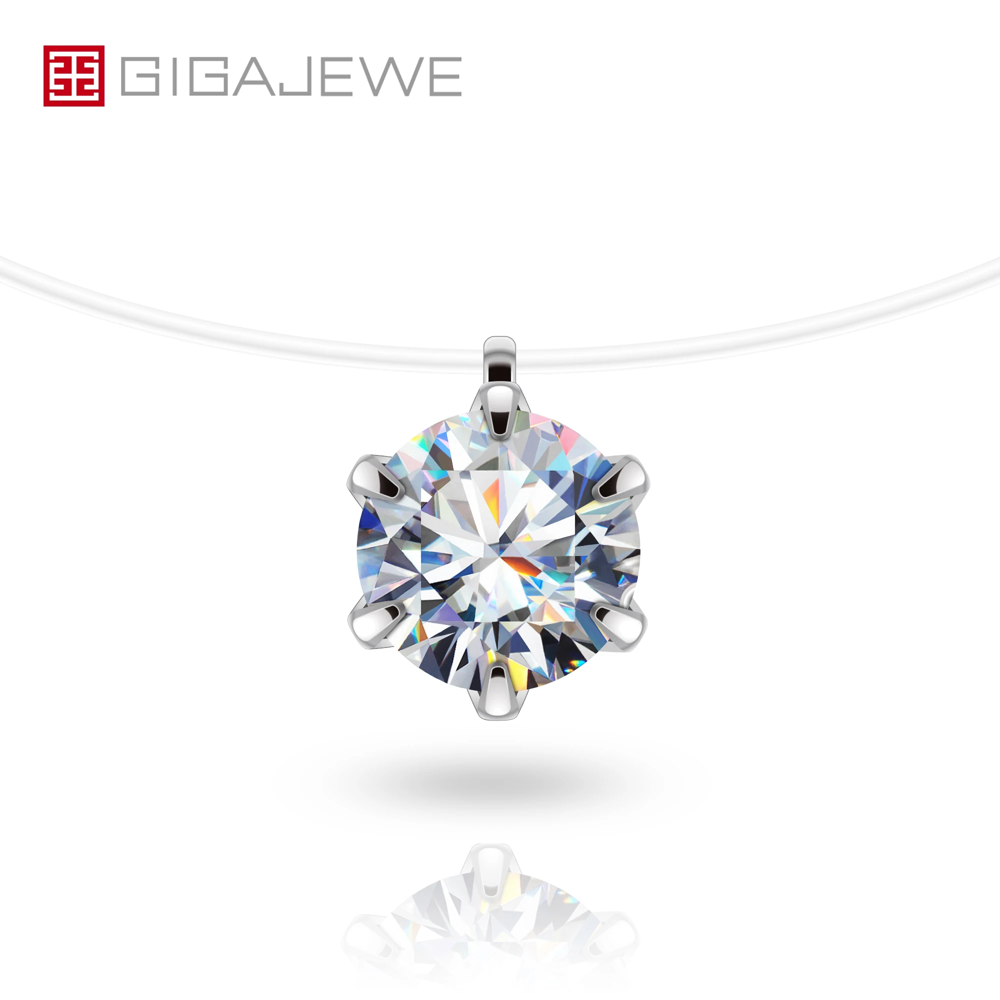2.0ct 8.0mm VVS1 EF Color Round Moissanite Fish Line Collar Pendant Necklace Invisible Necklace 925 Silver Girl Gift
2.0ct 8.0mm VVS1 EF Color Round Moissanite Fish Line Collar Pendant Necklace Invisible Necklace 925 Silver Girl Gift