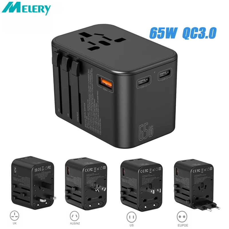 Universal Travel Adapter Wontravel 65W PD Fast Chargers USB-C+USB-A World Pulg Mobile Phone laptop Wall Charger for Computer
Universal Travel Adapter Wontravel 65W PD Fast Chargers USB-C+USB-A World Pulg Mobile Phone laptop Wall Charger for Computer