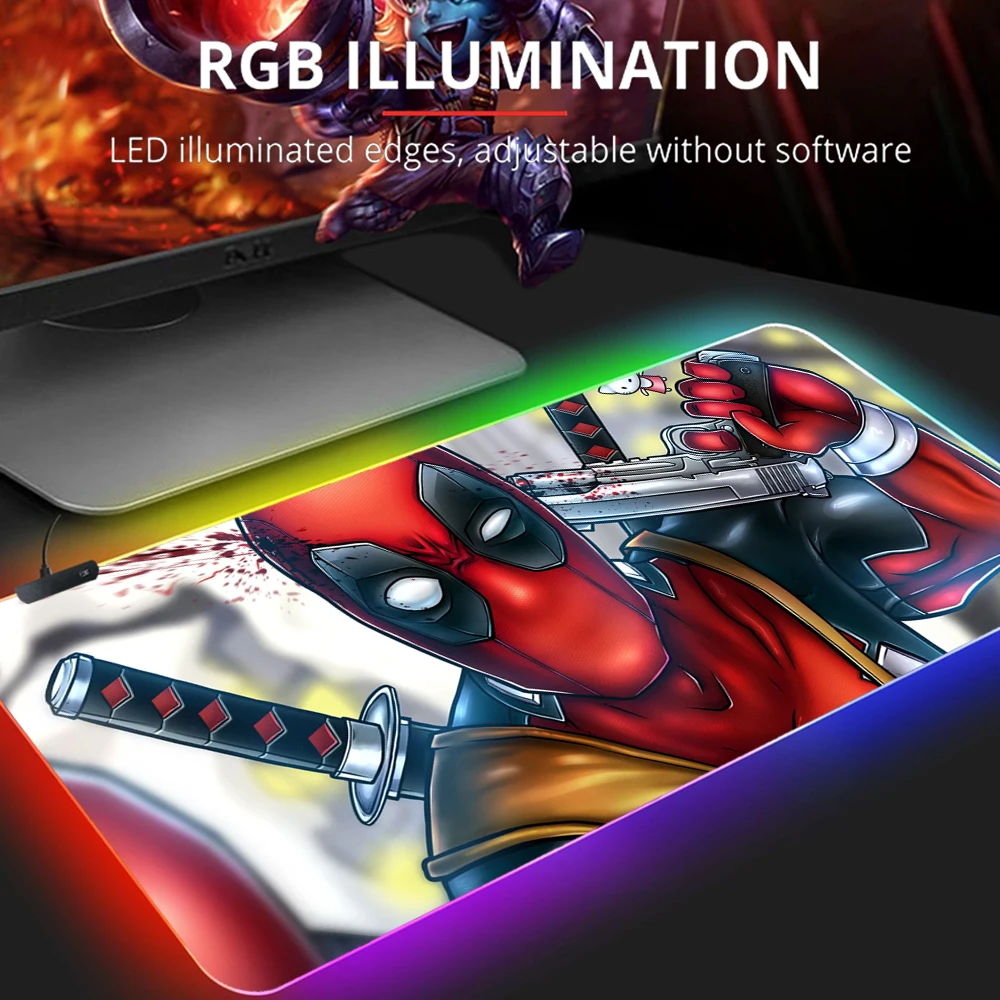 Hero deadpool LED Mousepad Large RGB Anime Gaming Mouse Pad Computer Table Mouse Mat Gamer Rug Mausepad Rubber No Slip Desk Mat
Hero deadpool LED Mousepad Large RGB Anime Gaming Mouse Pad Computer Table Mouse Mat Gamer Rug Mausepad Rubber No Slip Desk Mat