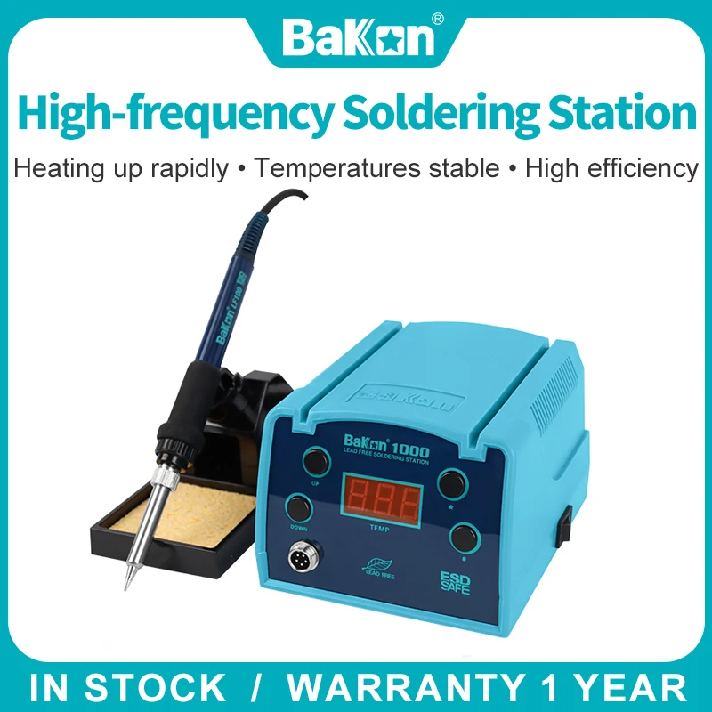 Оригинальная паяльная станция BAKON BK1000, 90 Вт, бессвинцовый высокочастотный нагреватель, Быстрое нагревание, температурный замок
Оригинальная паяльная станция BAKON BK1000, 90 Вт, бессвинцовый высокочастотный нагреватель, Быстрое нагревание, температурный замок