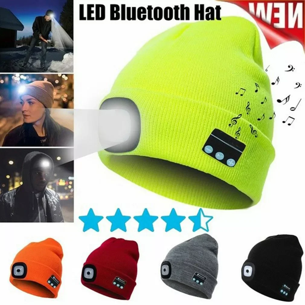 Winter Beanie Hat Wireless Bluetooth V5.0 Smart Cap Headphone Headset With 4 LED Light Handfree Music Headphone New
Winter Beanie Hat Wireless Bluetooth V5.0 Smart Cap Headphone Headset With 4 LED Light Handfree Music Headphone New