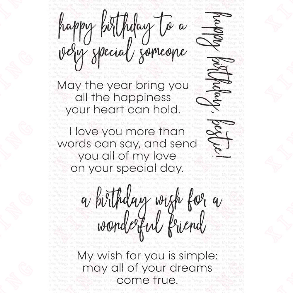 2022 Inside and out Birthday Greetings Clear Silicone Stamps Set Scrapbook Decoration Embossing Template Diy Craft Reusable Mold
2022 Inside and out Birthday Greetings Clear Silicone Stamps Set Scrapbook Decoration Embossing Template Diy Craft Reusable Mold