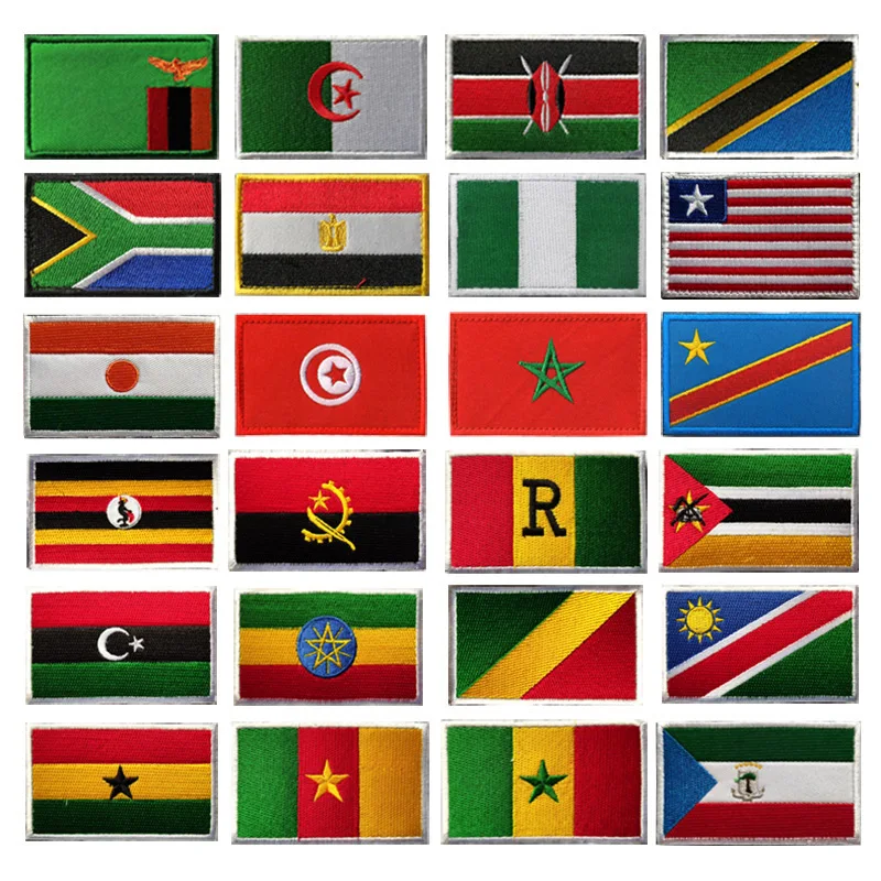 African Countries Flag Embroidery Velcro Outdoor Bag with Patch Embroidered Patch Cloth Patch Clothing Patch Decoration Gift
African Countries Flag Embroidery Velcro Outdoor Bag with Patch Embroidered Patch Cloth Patch Clothing Patch Decoration Gift