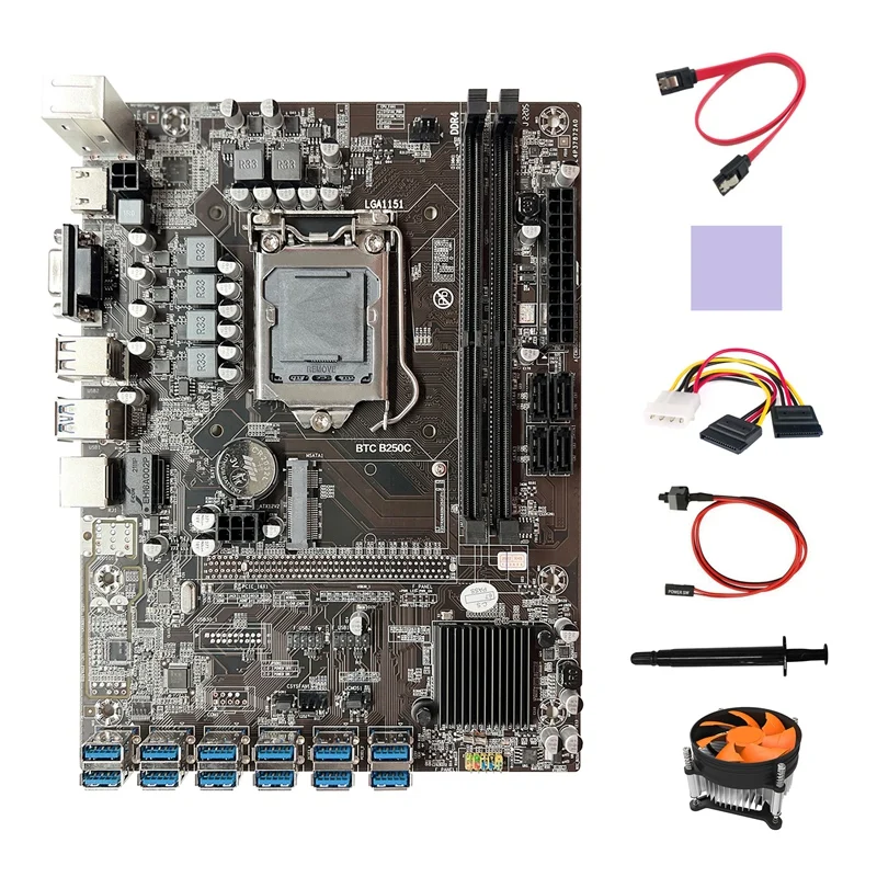 Материнская плата B250C BTC Miner 12 USB3.0 + вентилятор + кабель 4-контактный на SATA + кабель переключателя + кабель SATA + термопаста + термопрокладка для ETH
Материнская плата B250C BTC Miner 12 USB3.0 + вентилятор + кабель 4-контактный на SATA + кабель переключателя + кабель SATA + термопаста + термопрокладка для ETH