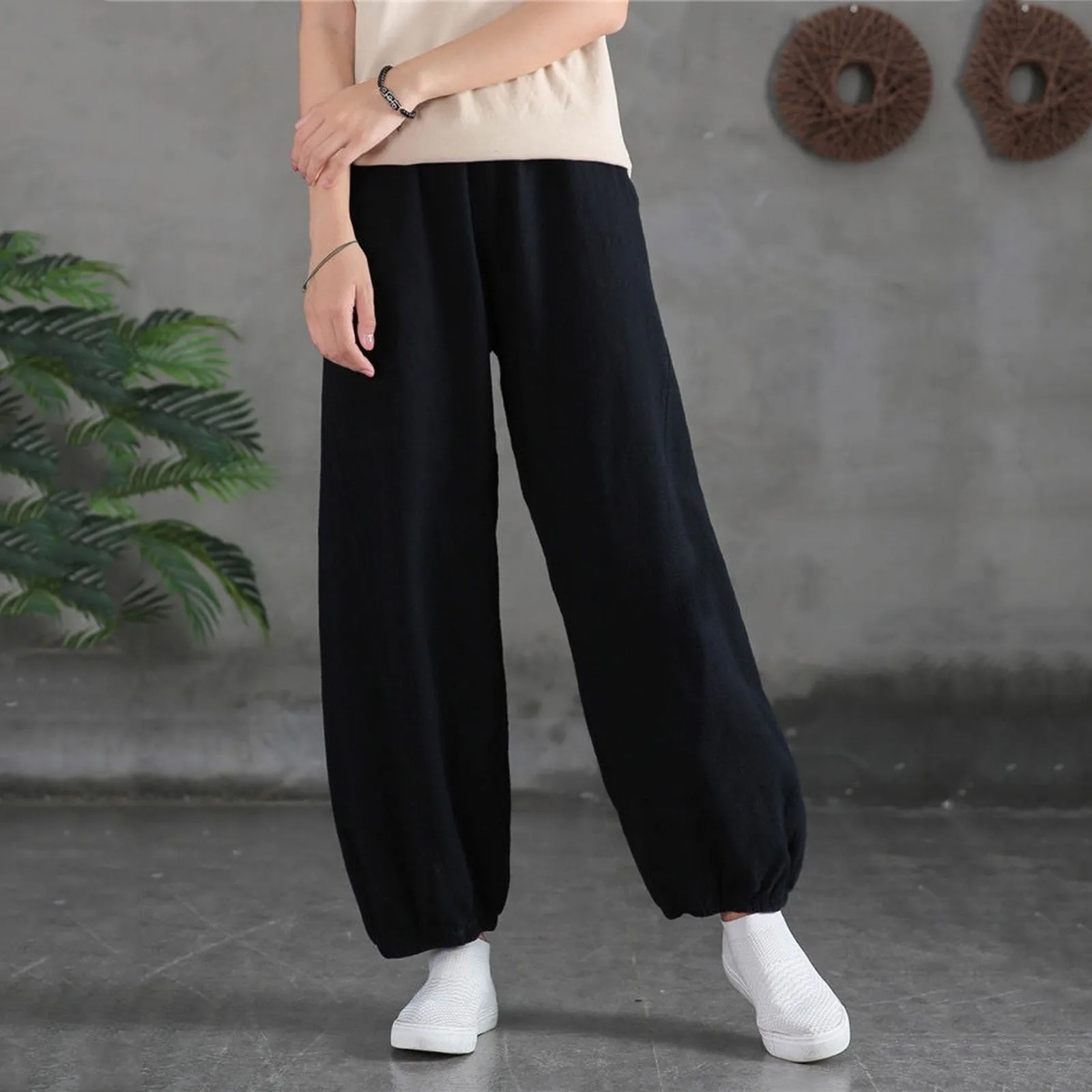 Women Linen Pocket Harajuku Pants Elastic Waist Breathable Loose Trousers 2023 Spring Summer Streetwear Women's Casual Pants
Women Linen Pocket Harajuku Pants Elastic Waist Breathable Loose Trousers 2023 Spring Summer Streetwear Women's Casual Pants
