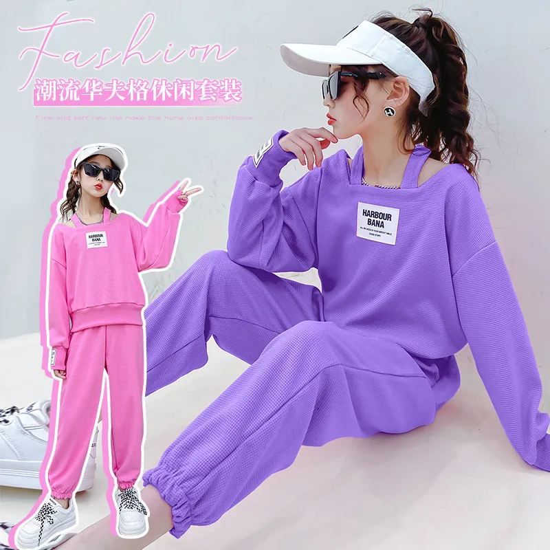 2022 spring girls' suits Western-style sweater sweatpants off-the-shoulder sports two-piece suit
2022 spring girls' suits Western-style sweater sweatpants off-the-shoulder sports two-piece suit