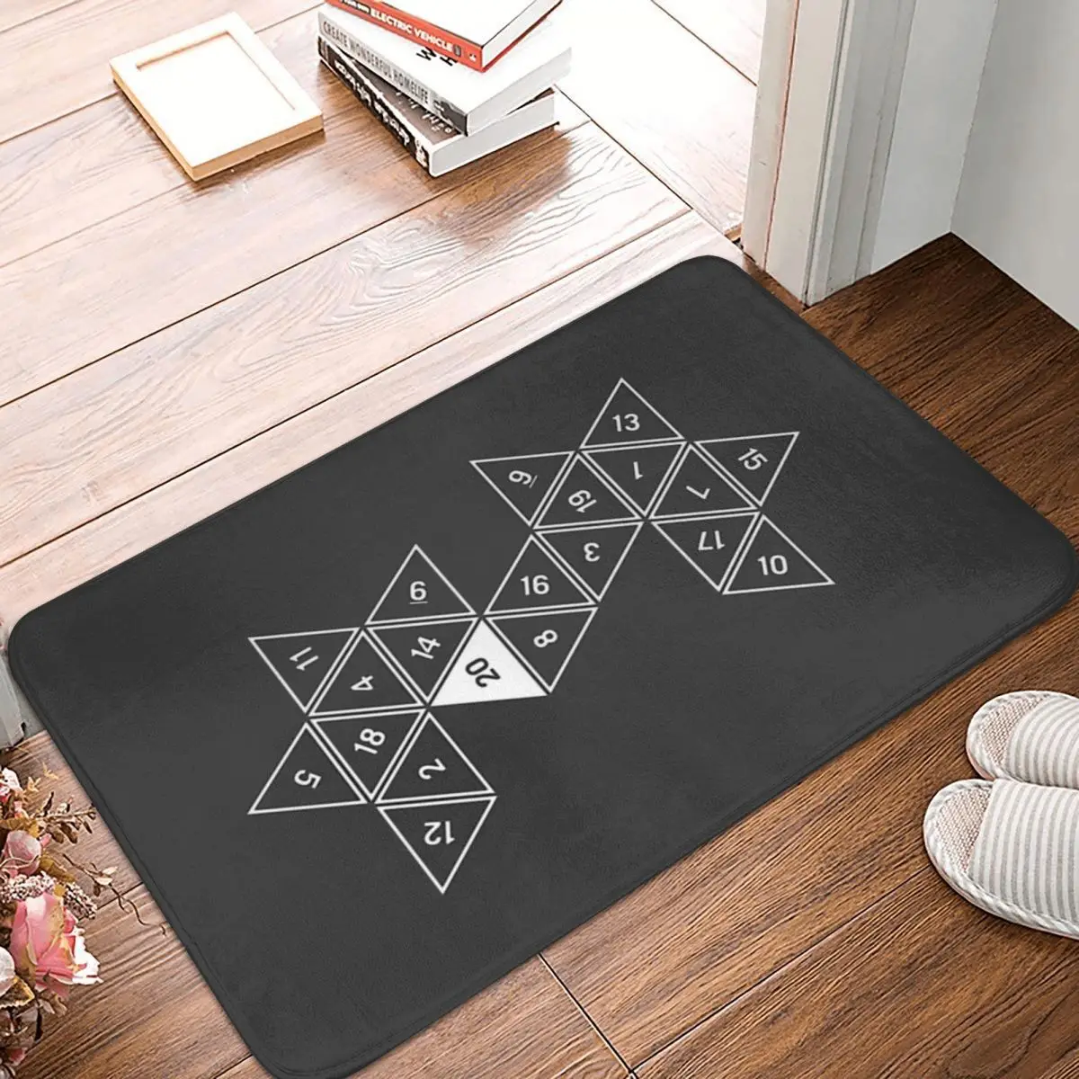 

Unrolled D20 Kitchen Non-Slip Carpet Dnd Game Living Room Mat Welcome Doormat Floor Decor Rug