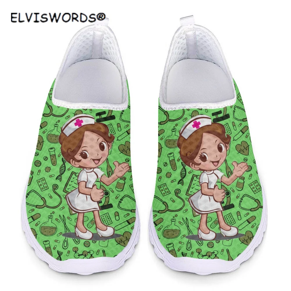 ELVISWORDS Stylish Green Nurse Pattern Ladies Flats Sneakers Spring Comfortable Shoes for Women Super Light Zapatos de Mujer
ELVISWORDS Stylish Green Nurse Pattern Ladies Flats Sneakers Spring Comfortable Shoes for Women Super Light Zapatos de Mujer