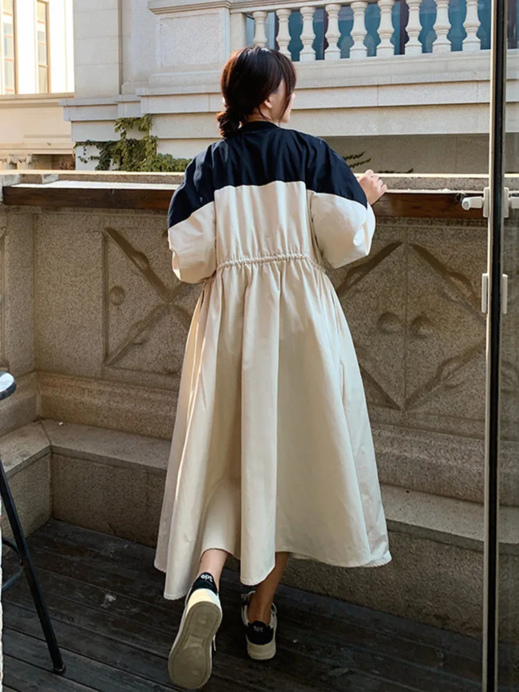 SuperAen Contrast Windbreaker Coat for Women Autumn 2022 New Loose Zipper Korean Fashion Long Coats
SuperAen Contrast Windbreaker Coat for Women Autumn 2022 New Loose Zipper Korean Fashion Long Coats