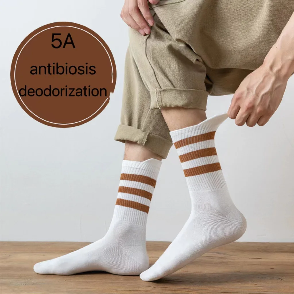 3Pair/Lot Men's Fall Cotton Stockings Color Match Deodorization Antibiosis Striped Mid-tube Socks Cotton For Autumn Winter Sport
3Pair/Lot Men's Fall Cotton Stockings Color Match Deodorization Antibiosis Striped Mid-tube Socks Cotton For Autumn Winter Sport