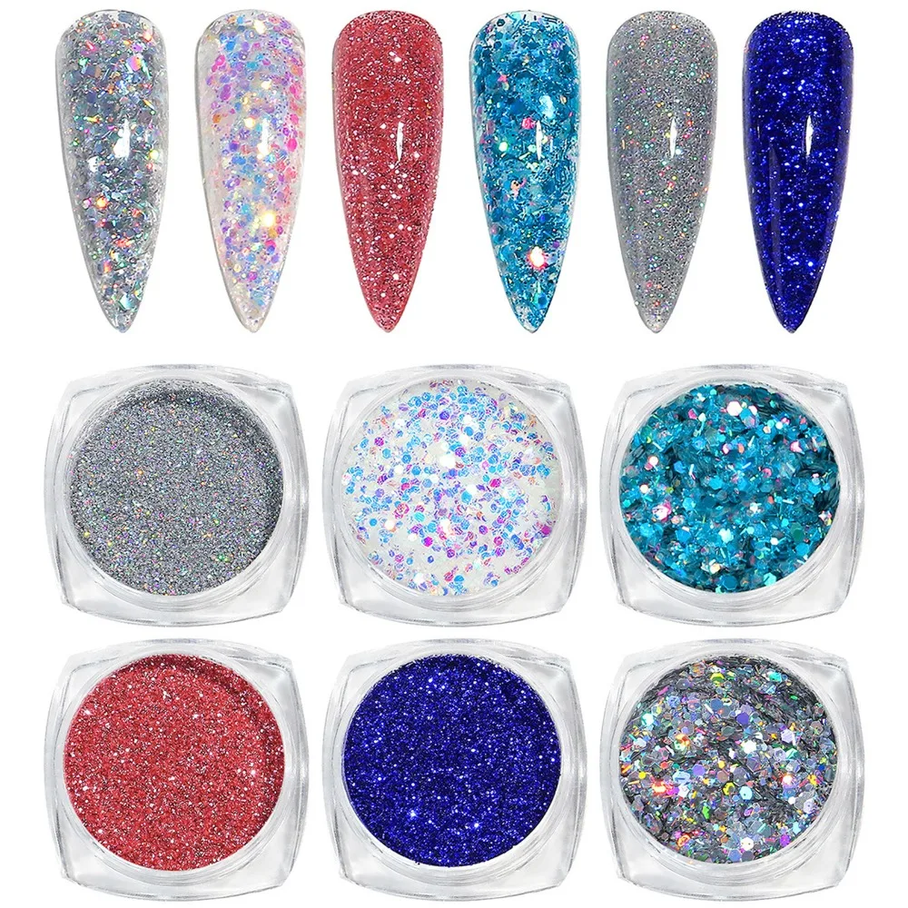 6boxes/set Laser Mixed Nail Glitter Powder Sequins Shinning Colorful Nail Flakes 3d DIY Charm Dust For Nail Art Decorations
6boxes/set Laser Mixed Nail Glitter Powder Sequins Shinning Colorful Nail Flakes 3d DIY Charm Dust For Nail Art Decorations